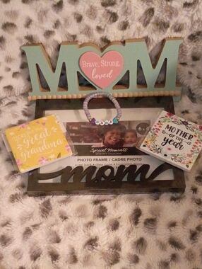 🩷 Mother's Day 💐 New Mom 💝 4 x 6 Frame 💕2 Magnets 🌷Mom Wooden Sign+Bracelet